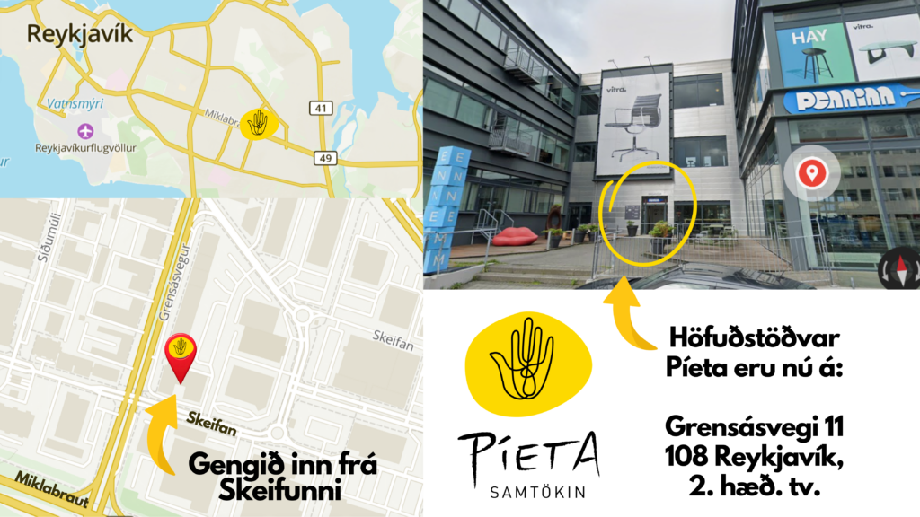 Píeta samtökin flytja á Grensásveg 11, 108 Reykjavík
