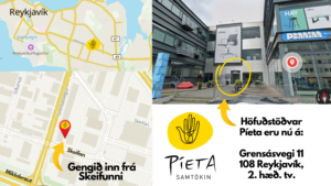 Píeta samtökin flytja á Grensásveg 11, 108 Reykjavík